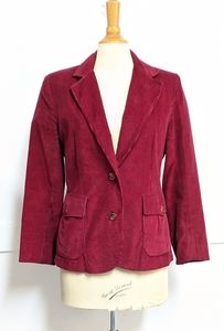 Vintage 1980s Burgundy Corduroy Boyfriend Blazer size 8